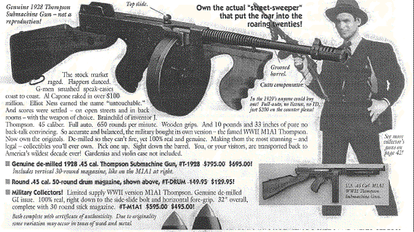 Scam ad for De-Milled 1928 Thompson